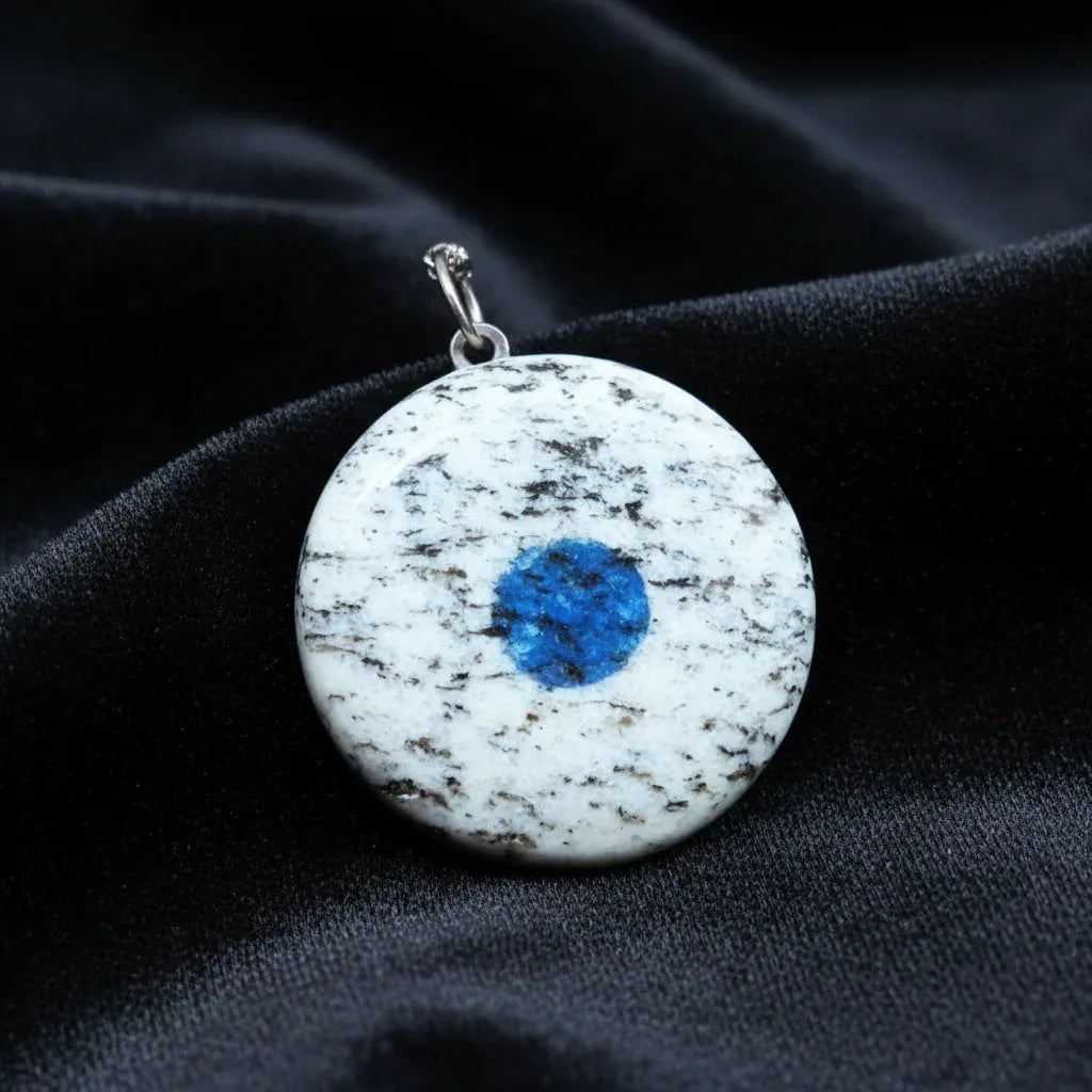 Pendentif en K2 (Azurite et Granite) (PE1591)