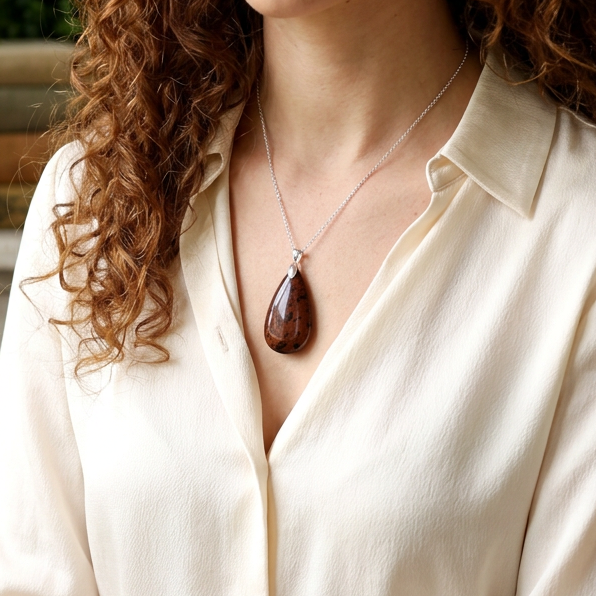 Pendentif en Obsidienne Acajou ou Mahogany (PE1232)