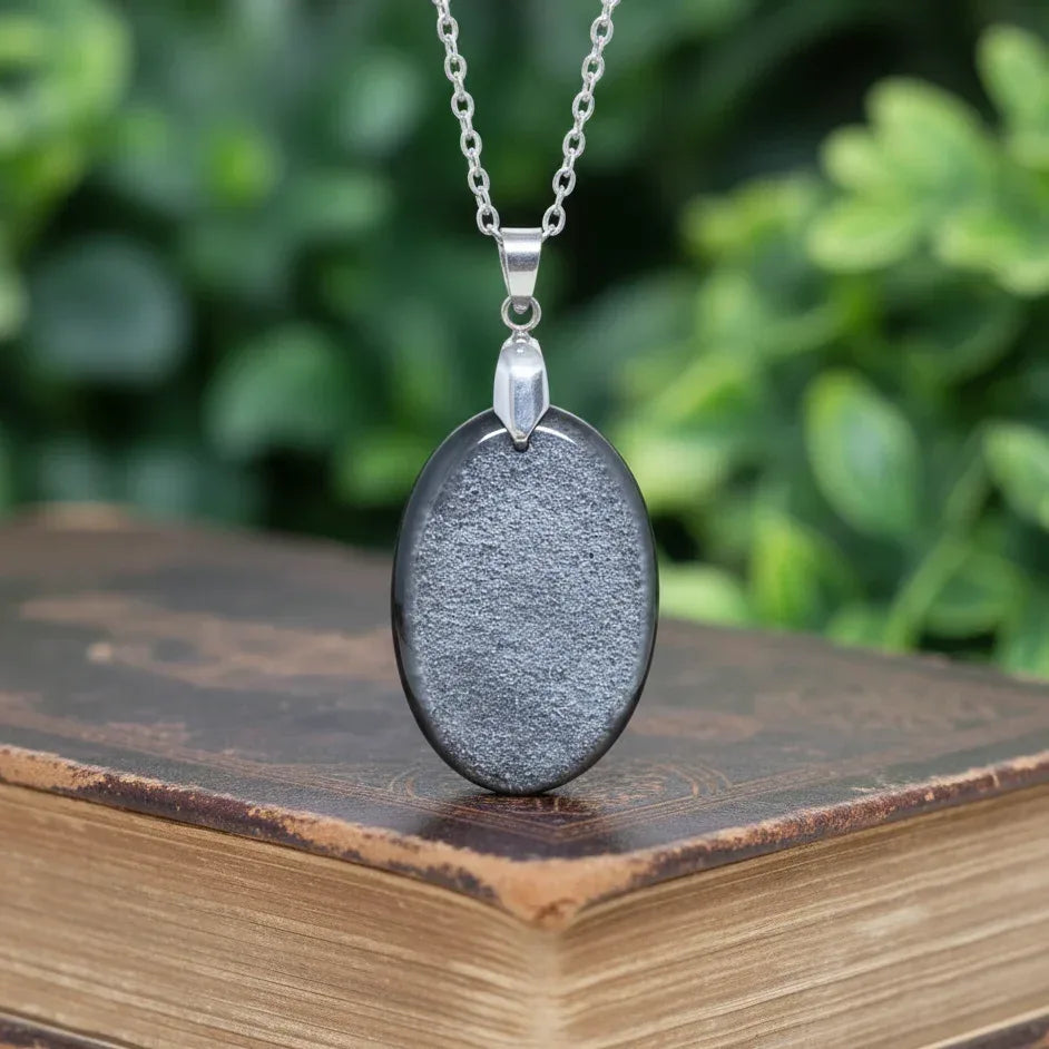 Pendentif en Obsidienne argentée (PE1696)
