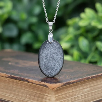 Pendentif en Obsidienne argentée (PE1696)