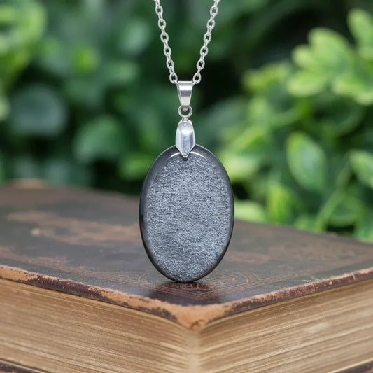 Pendentif en Obsidienne argentée (PE1696)