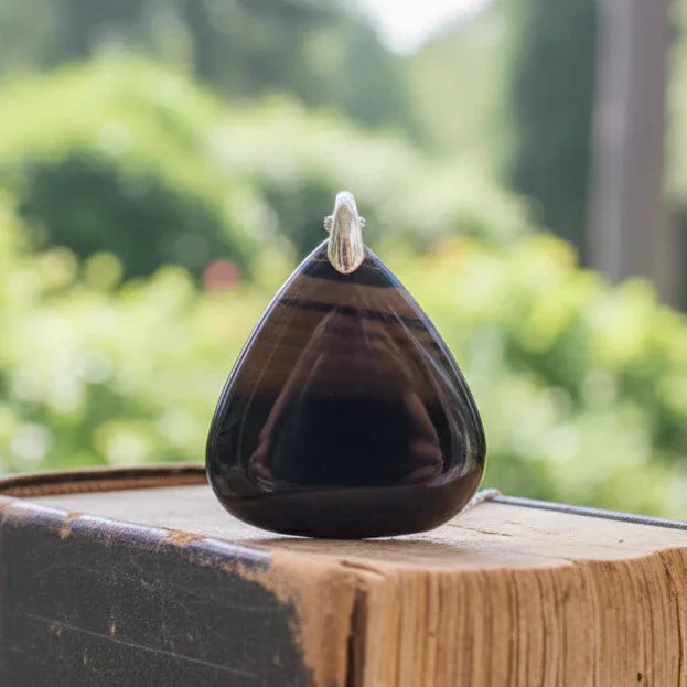 Pendentif en Obsidienne Midnight Lace (PE1522)