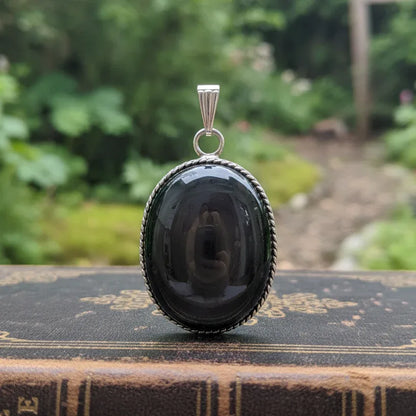 Pendentif serti en Obsidienne Œil Céleste (PE1862)