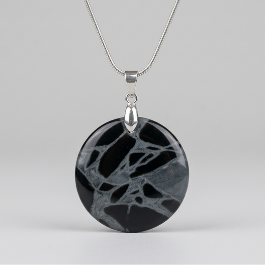Pendentif en Obsidienne Spider Web (PE1150-6)