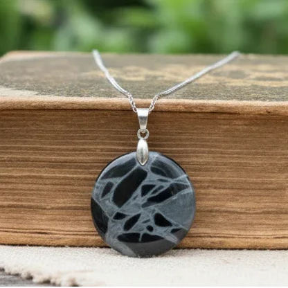 Pendentif en Obsidienne Spider Web (PE1150-6)