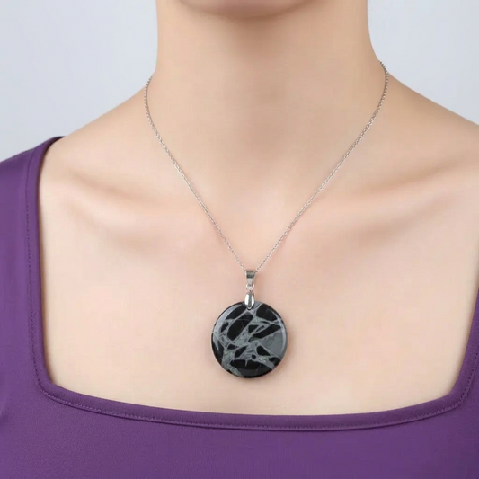 Pendentif en Obsidienne Spider Web (PE1150-6)