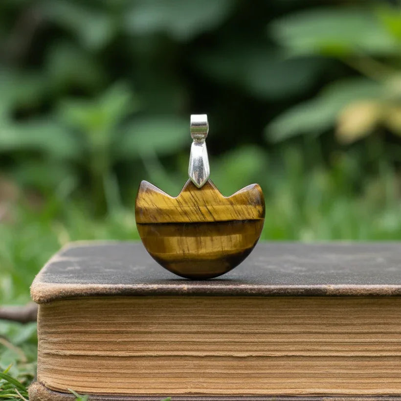 Pendentif tulipe en Œil de Tigre (PE1615-2)