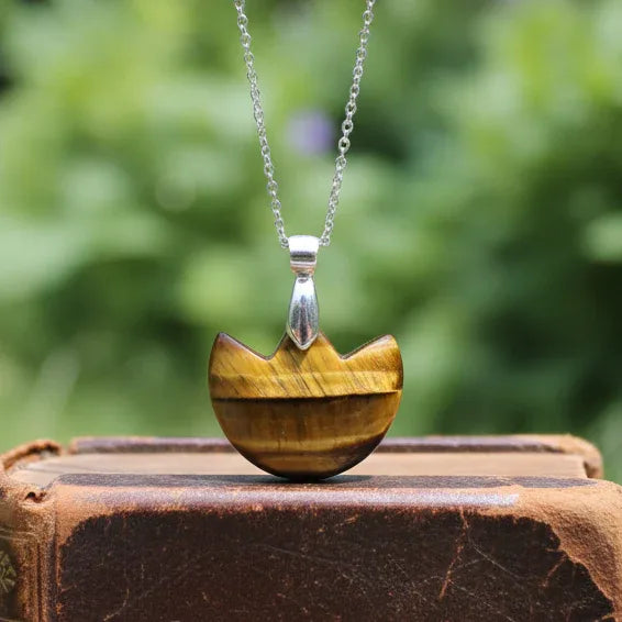 Pendentif tulipe en Œil de Tigre (PE1615-2)