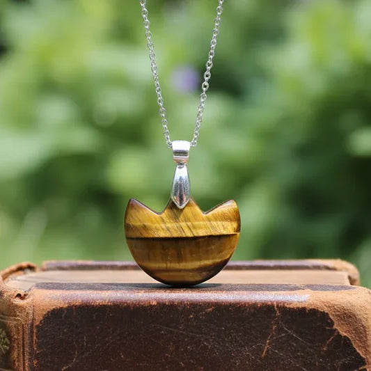 Pendentif tulipe en Œil de Tigre (PE1615-2)