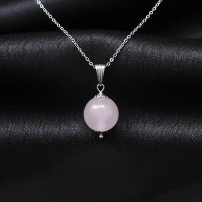 Pendentif perle en Quartz rose (PE2038)