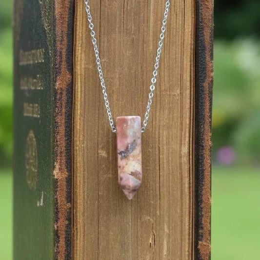 Pendentif en pointe de Rhodonite (PE1622-5)