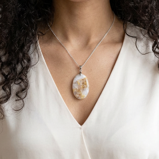 Pendentif en Quartz à inclusions (PE1160-3)