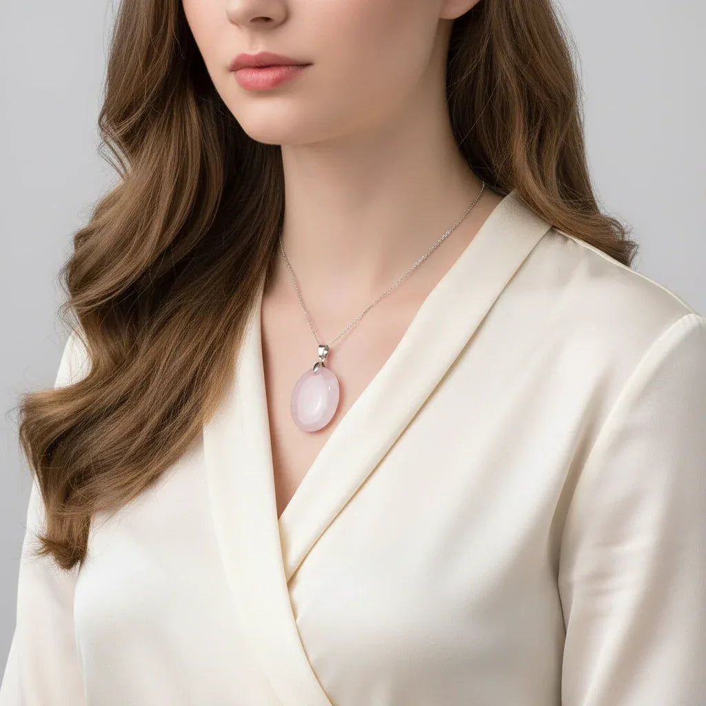 Pendentif en Quartz rose (PE1993-2)