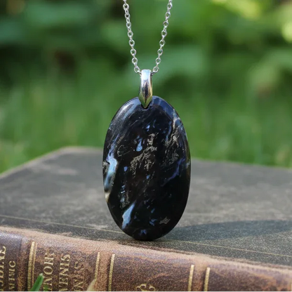 Pendentif en Racine de palmier fossile et Chalcopyrite (PE1447)