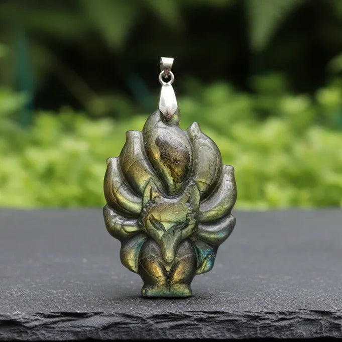 Pendentif Renard en Labradorite (PE1279-2)