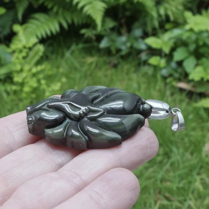 Pendentif Renard en Obsidienne Œil Céleste (PE1271-3)