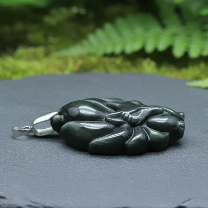 Pendentif Renard en Obsidienne Œil Céleste (PE1271-3)