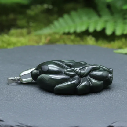 Pendentif Renard en Obsidienne Œil Céleste (PE1271-3)