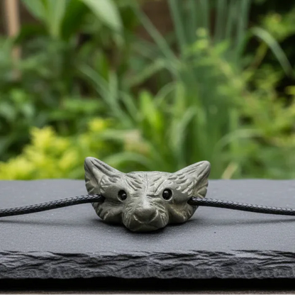 Pendentif Tête de loup en Pyrite (PE1100-10)