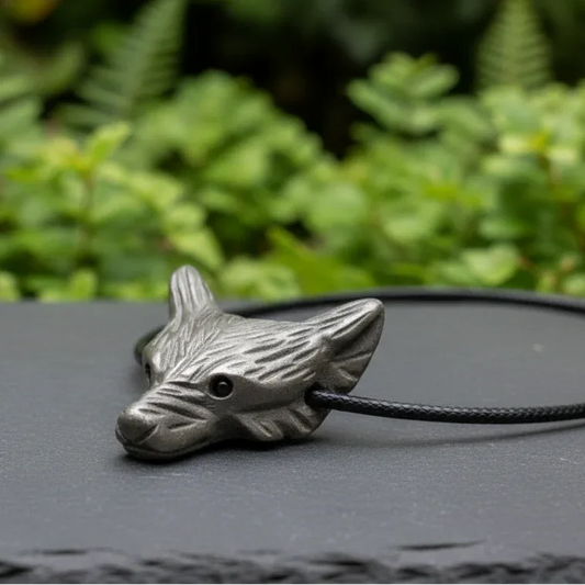 Pendentif Tête de loup en Pyrite (PE1100-10)