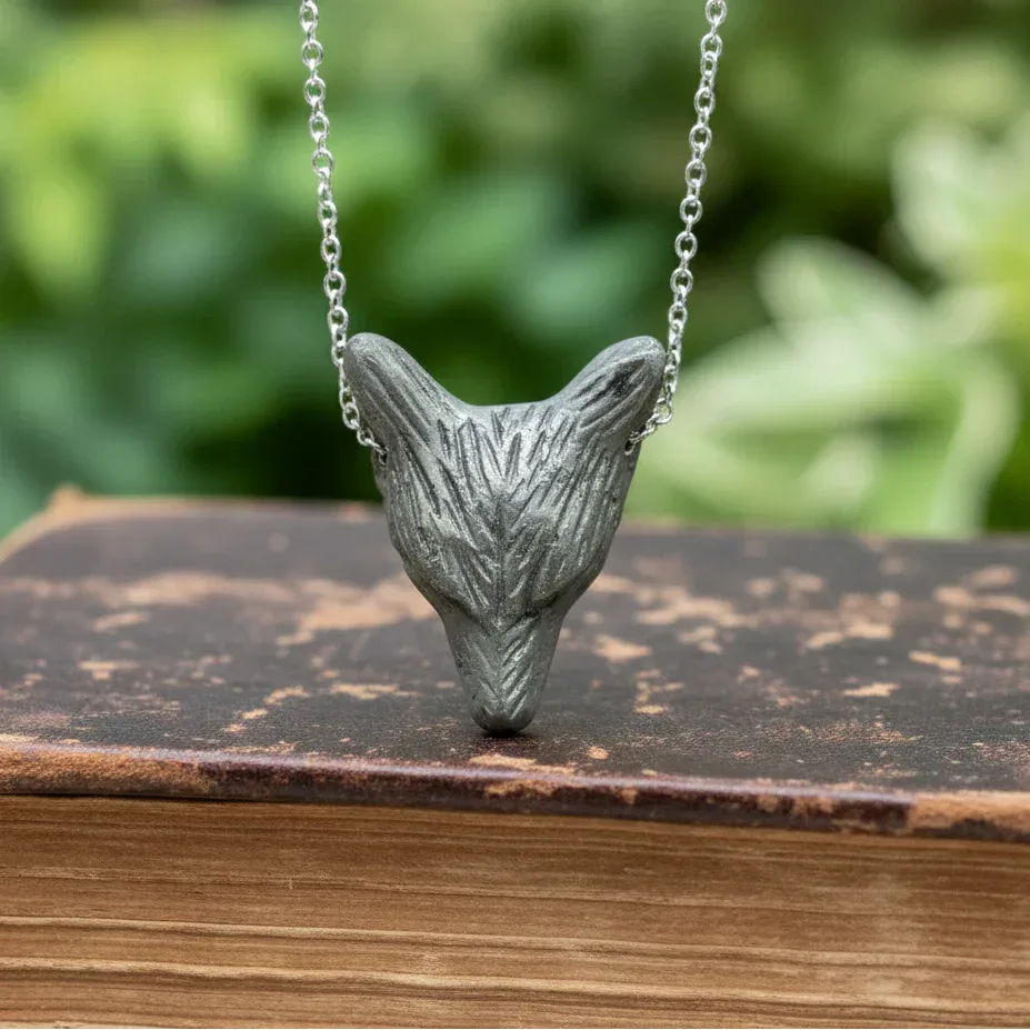 Pendentif Tête de loup en Pyrite (PE1100-9)