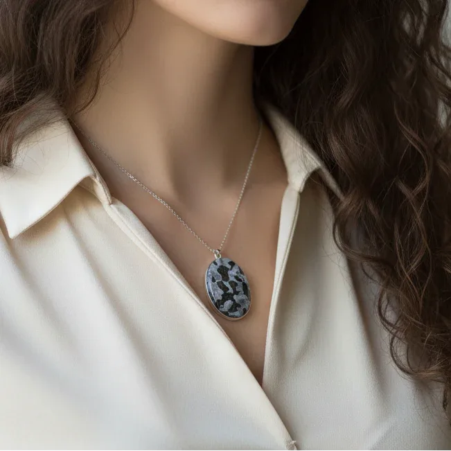 Pendentif serti en Gabbro (PE1735)