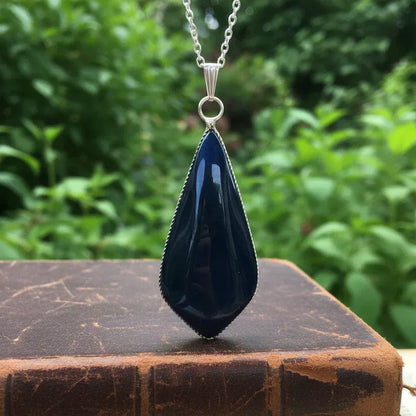 Pendentif serti en Obsidienne Manta Huichol (PE1880)