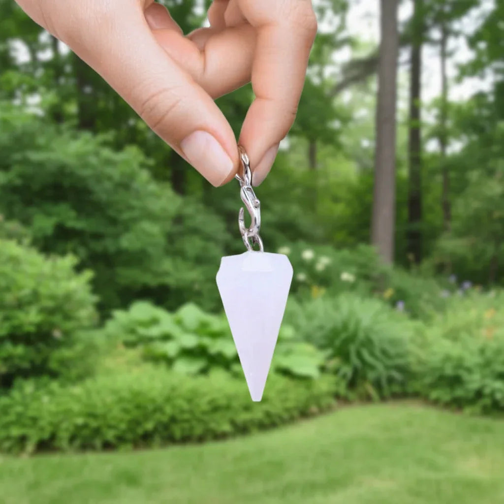 Pendule facetté en Manganocalcite (PEND11-1)