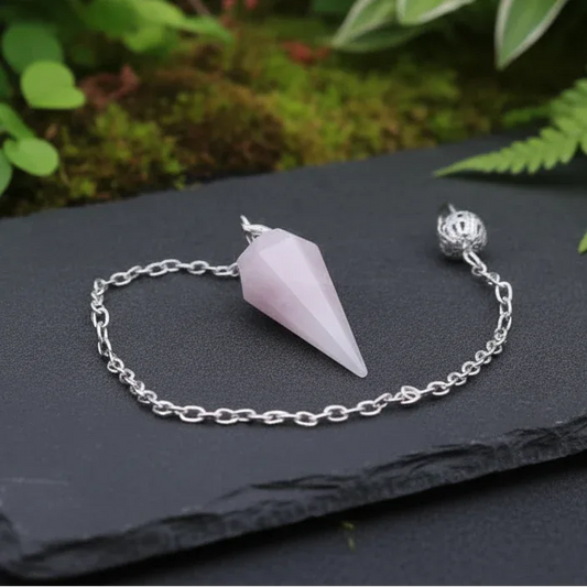 Pendule facetté en Manganocalcite (PEND11-2)