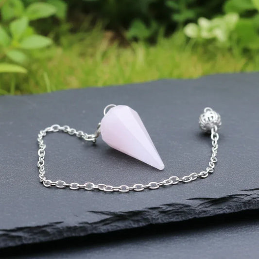 Pendule facetté en Manganocalcite (PEND11-1)