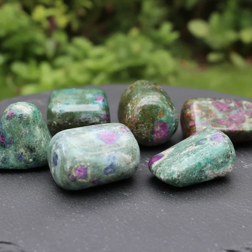 Rubis sur Fuchsite - Pierre roulée (PRGFL439)