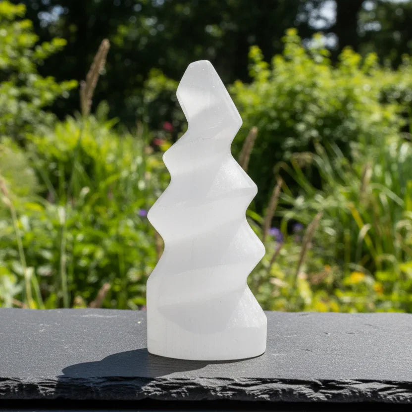 Pointe spirale en Sélénite 167g (PRGFL300-4)