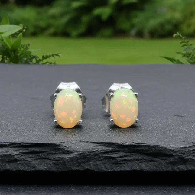 Puces d'oreilles en Opale Welo (BO204-A)