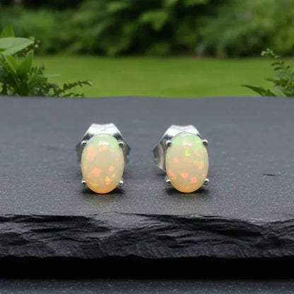 Puces d'oreilles en Opale Welo (BO204-A)