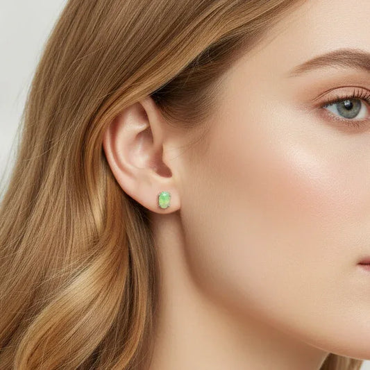 Puces d'oreilles en Opale Welo (BO204-B)