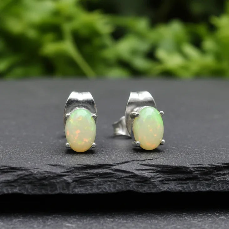 Puces d'oreilles en Opale Welo (BO204-B)