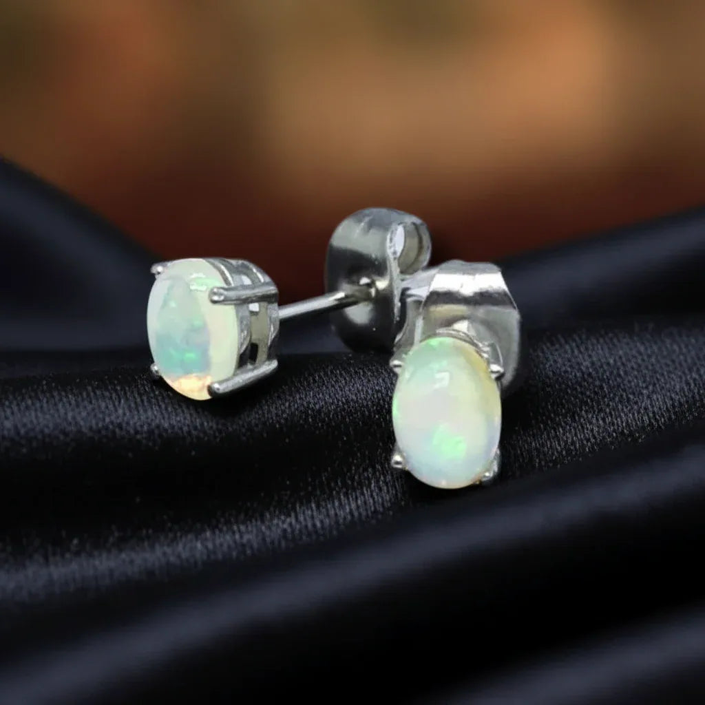 Puces d'oreilles en Opale Welo (BO204-C)