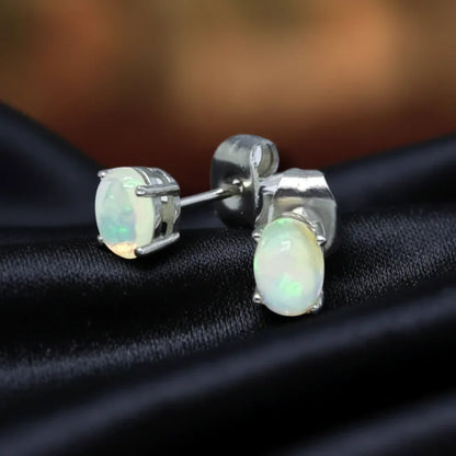 Puces d'oreilles en Opale Welo (BO204-C)