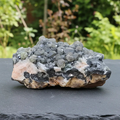 Quartz, Cérusite, Baryte rose et Galène brut 219g (MB545)