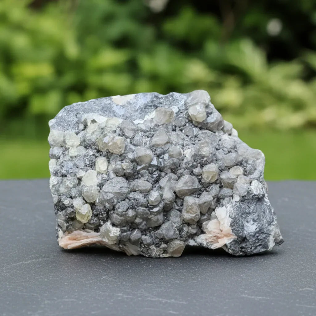 Quartz, Cérusite, Baryte rose et Galène brut 219g (MB545)