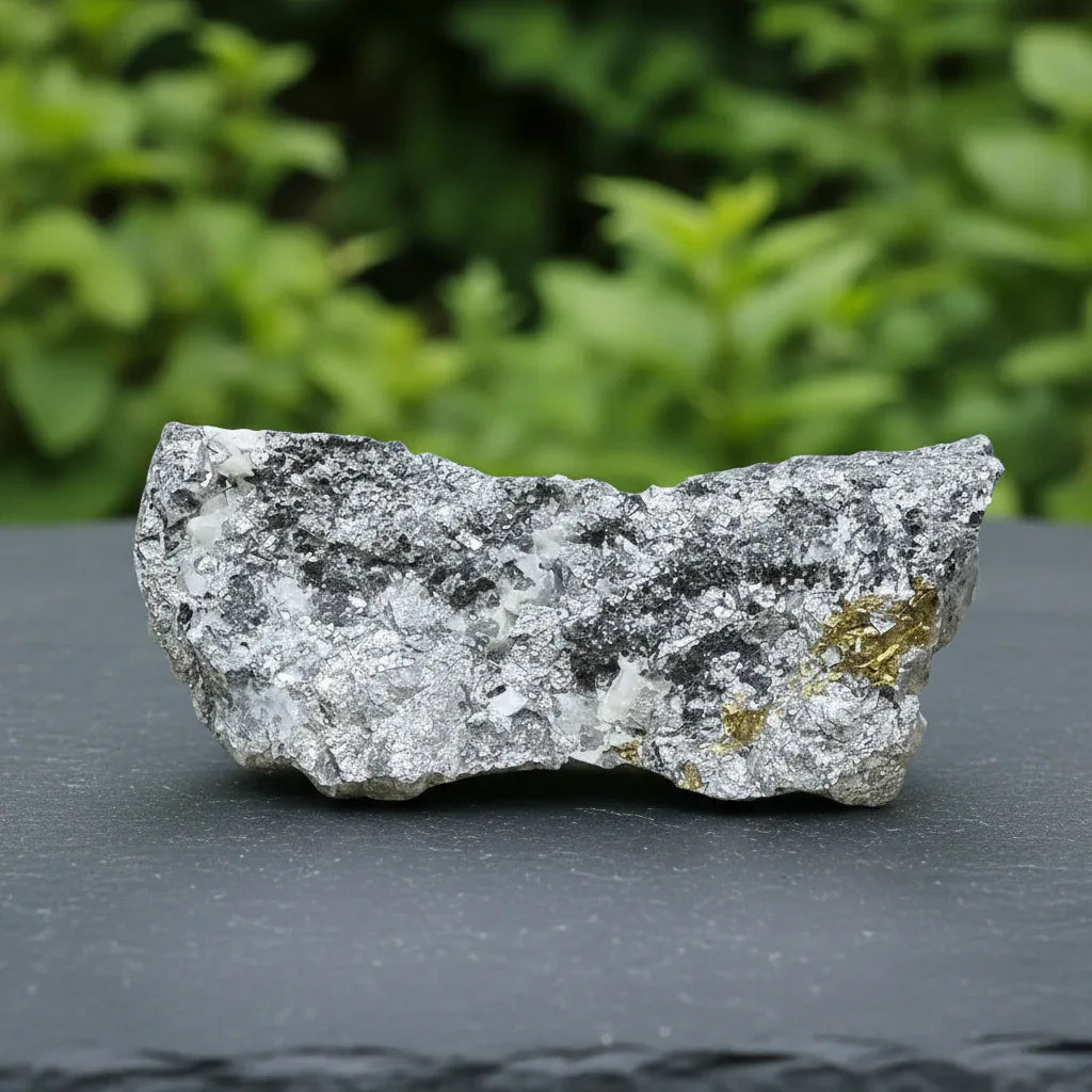 Skuttérudite, Calcite et Chalcopyrite brute 125g (MB189-2)