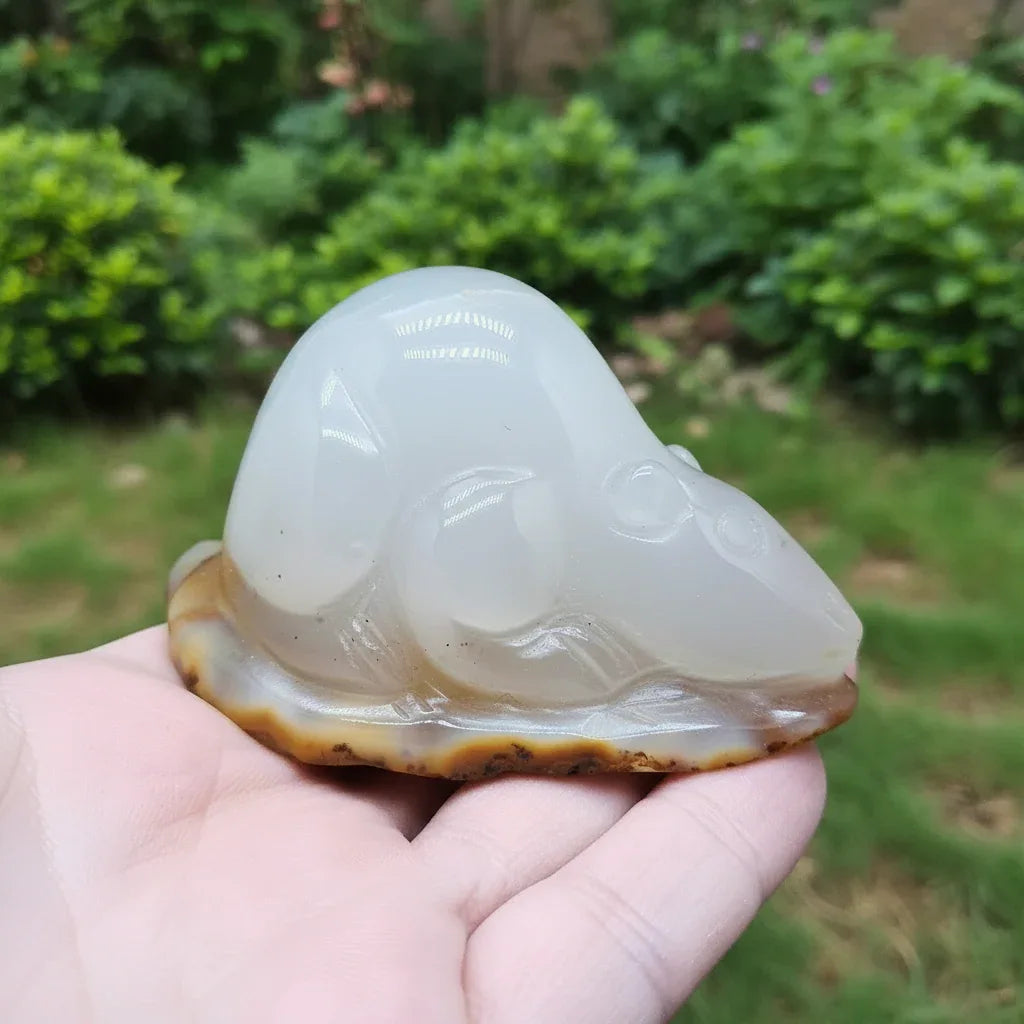 Souris (ou rat) en Agate 101g (PRGFL536-4)