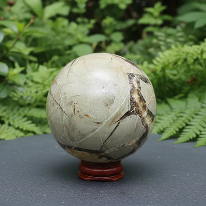 Sphère en Septaria et Calcite jaune 469g (PRGFL372-3)