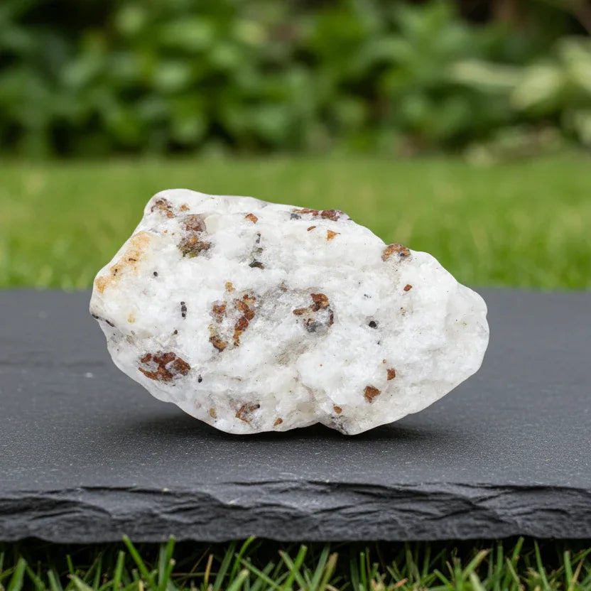 Spinelle noir et Clinohumite sur Calcite brute 34g (MB378-2)