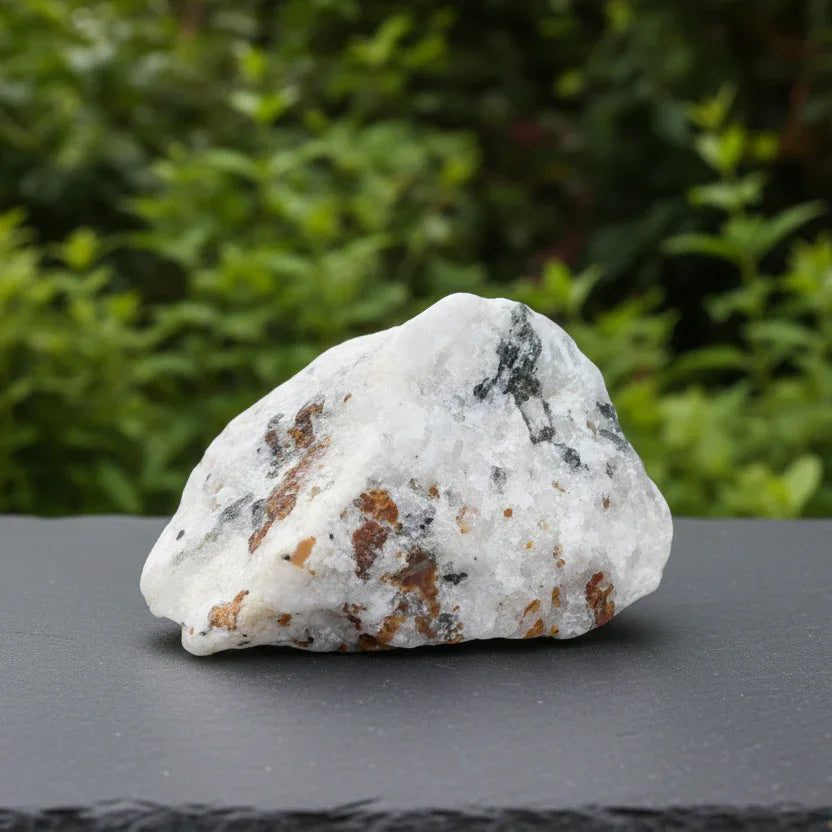 Spinelle noir et Clinohumite sur Calcite brut 37g (MB378-1)