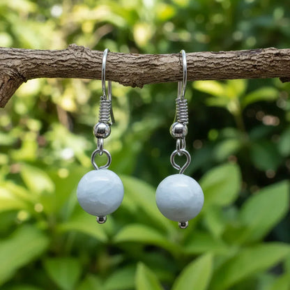 Boucles d'Oreilles en Célestine bleue (BO234)