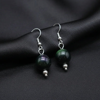 Boucles d'oreilles en Obsidienne Œil Céleste (BO238)