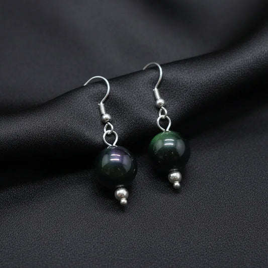 Boucles d'oreilles en Obsidienne Œil Céleste (BO238)