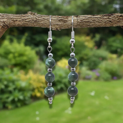 Boucles d'oreilles en Séraphinite (BO232)