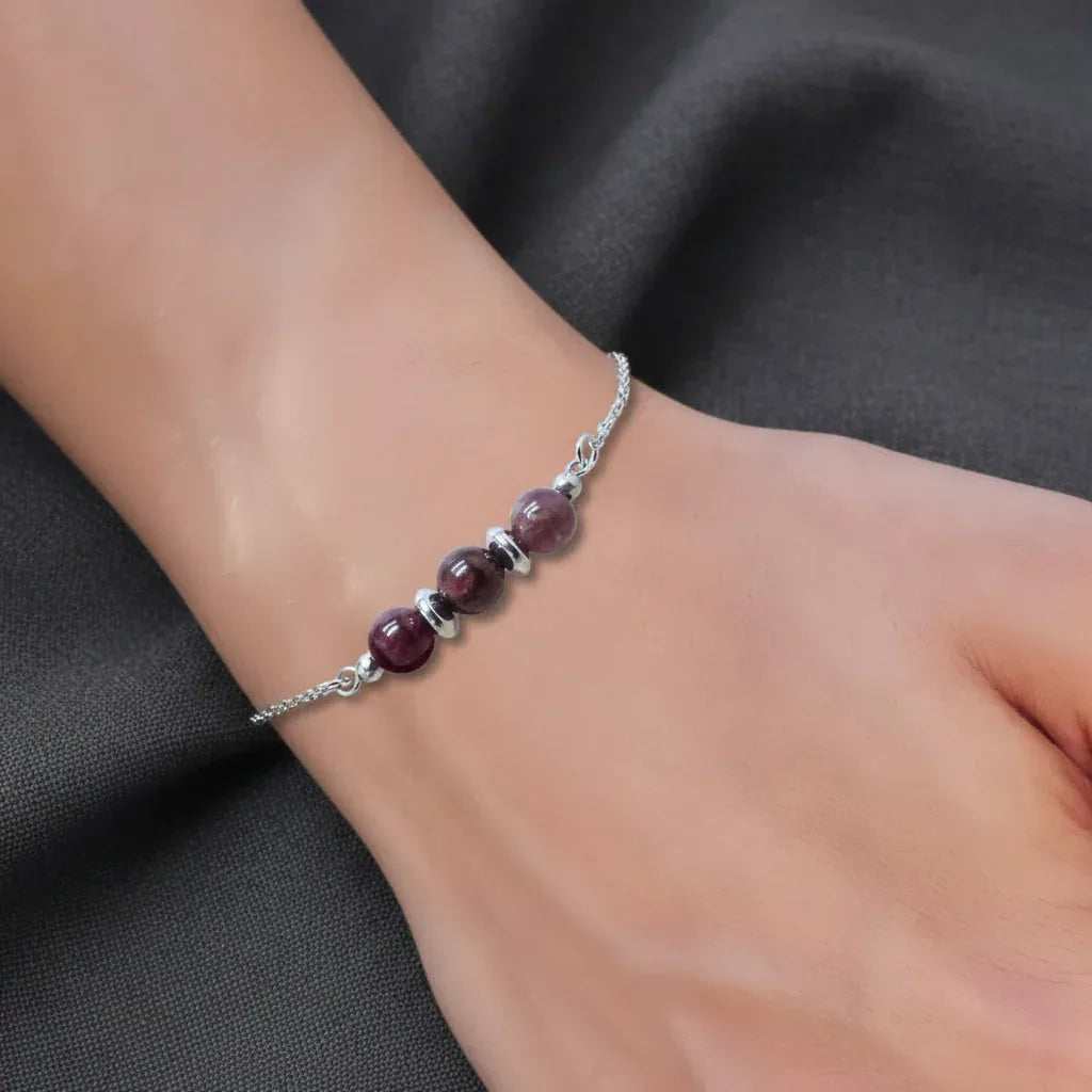 Bracelet en Spinelle rouge